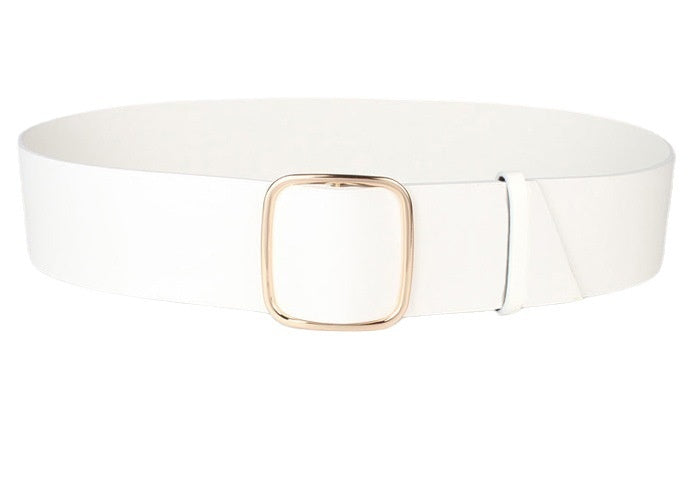 Ceinture large ajustable non perforée avec boucle en alliage