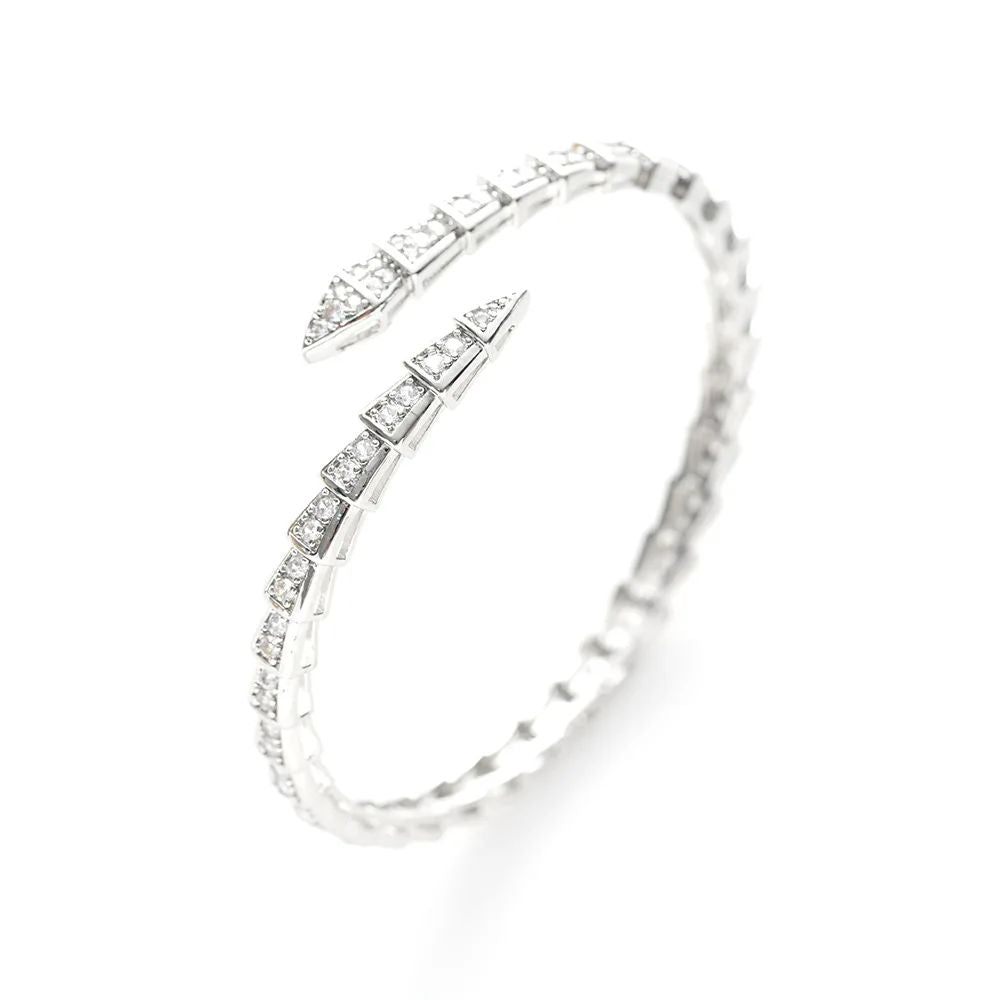 Bracelet manchette en cristal serpentine