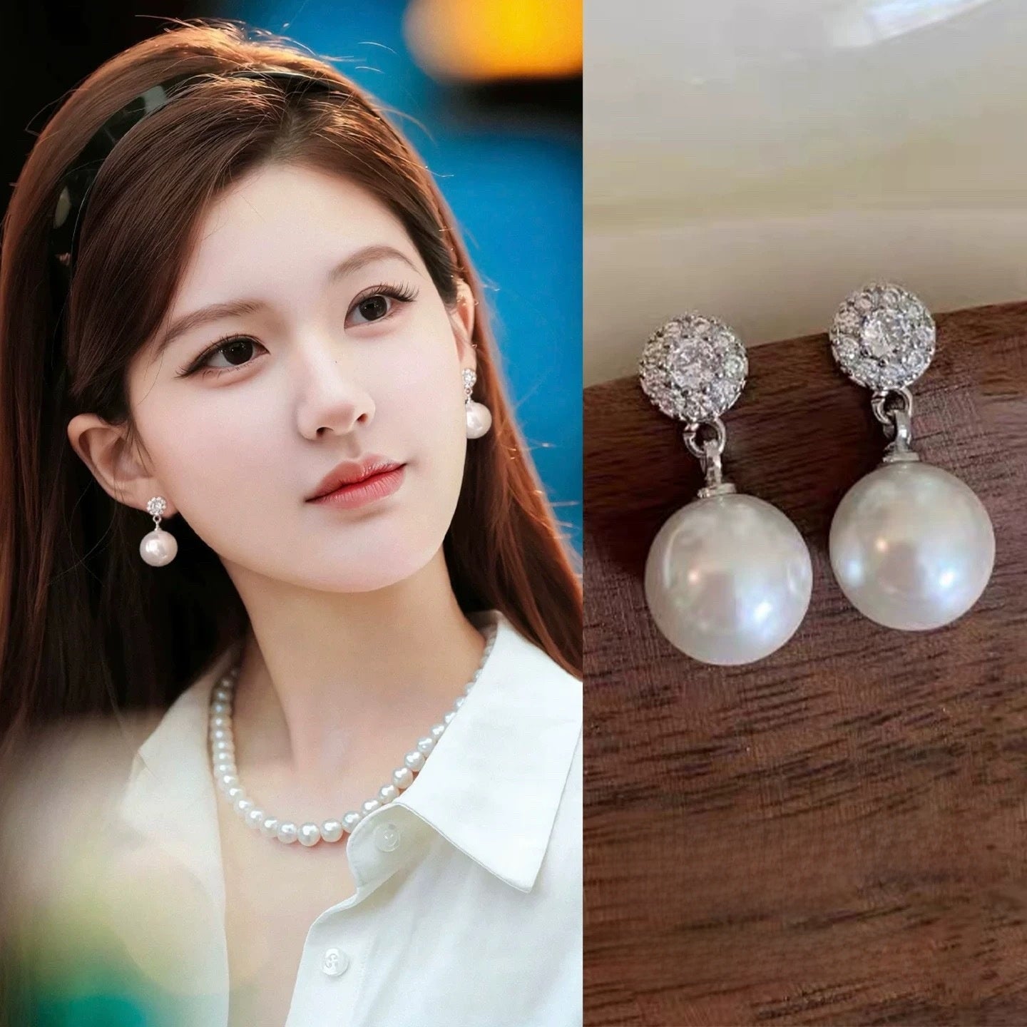 Boucles d'oreilles en pierre oeil-de-tigre Vintage élégantes Légères Luxueuses