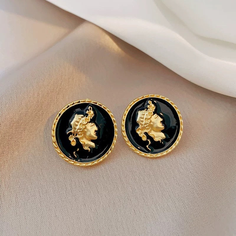 Boucles d'oreilles en pierre oeil-de-tigre Vintage élégantes Légères Luxueuses